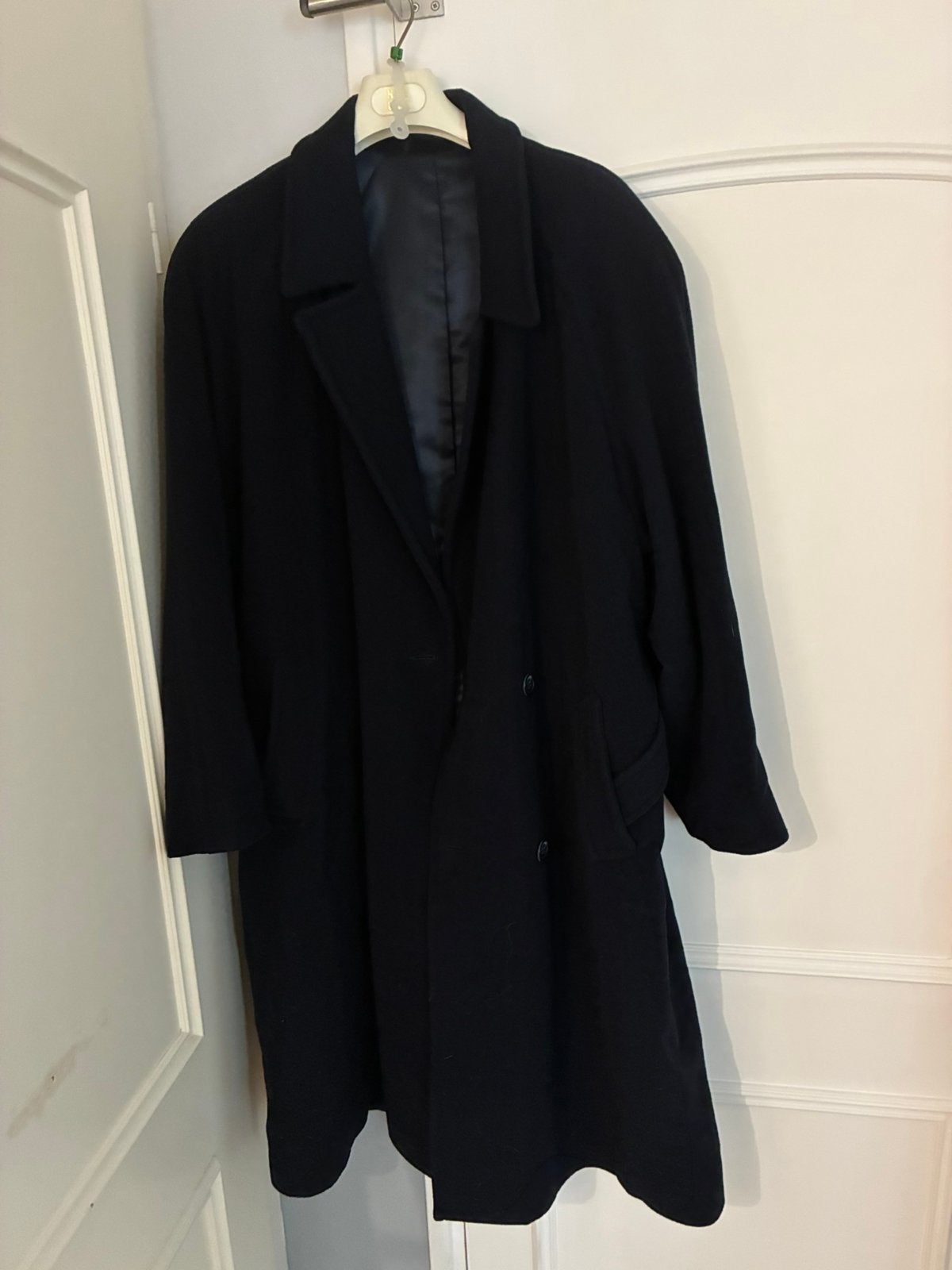 Lange kasjmier wollen manteljas,maat XXL, Ophalen of Verzenden, Zo goed als nieuw, Maat 46/48 (XL) of groter, Zwart