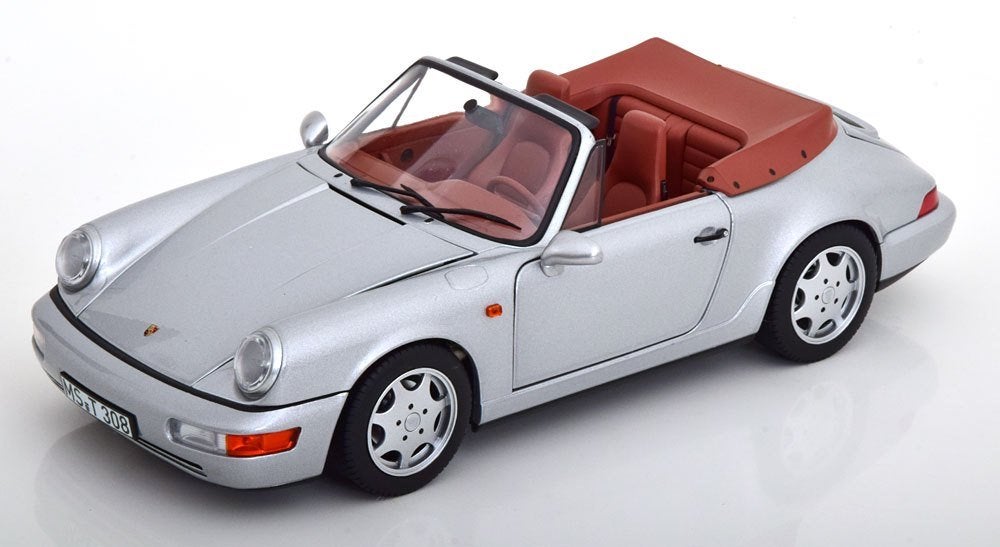 Porsche 911 (964) Carrera 2 Cabriolet 1990 Zilver 1-18 Norev, Tschuiten@hotmail.com, Auto, Frankrijk, Norev