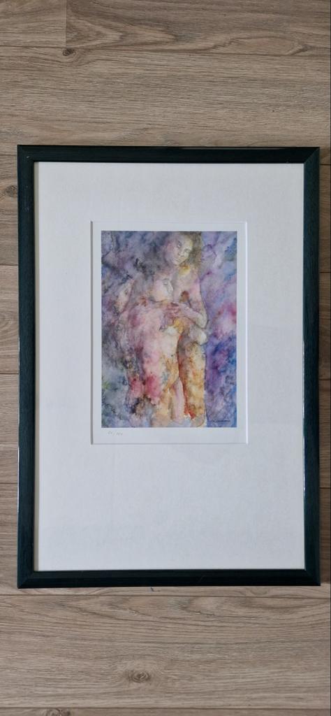 Gesigneerde en genummerde litho, ingelijst, Antiek en Kunst, Kunst | Litho's en Zeefdrukken, Ophalen of Verzenden
