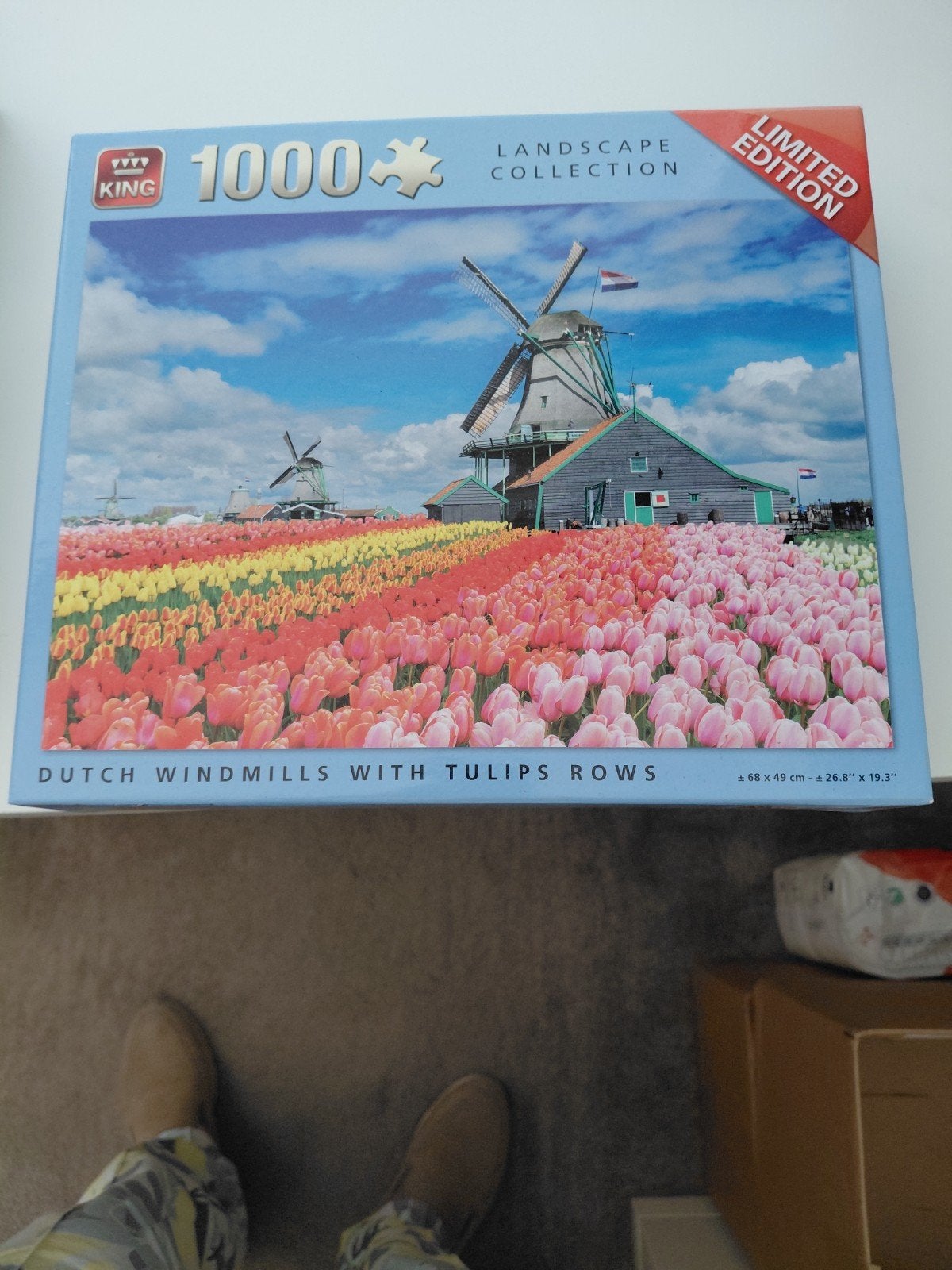 King Legpuzzel 1000 stukjes - Hollandse Molens Tulpen, Hobby en Vrije tijd, Denksport en Puzzels, Ophalen, 500 t/m 1500 stukjes