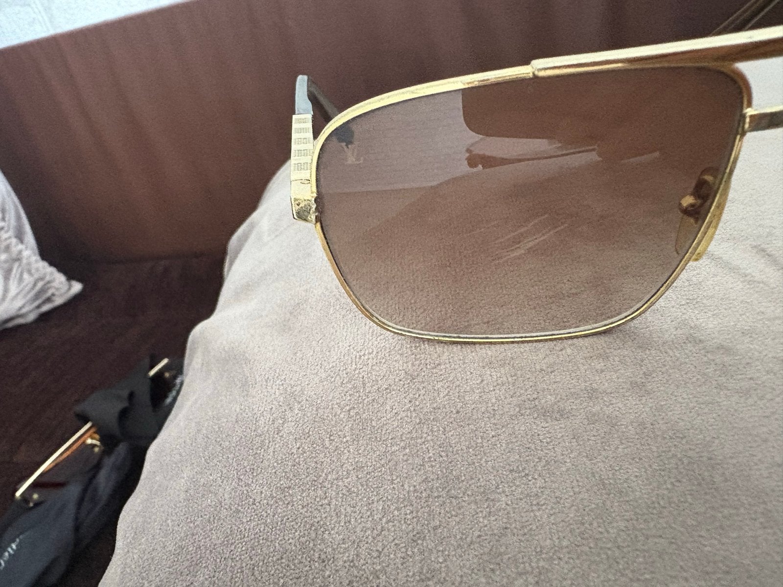 Louis vuitton attitude goud zonnebril, Overige merken, Gebruikt, Zonnebril, Bruin