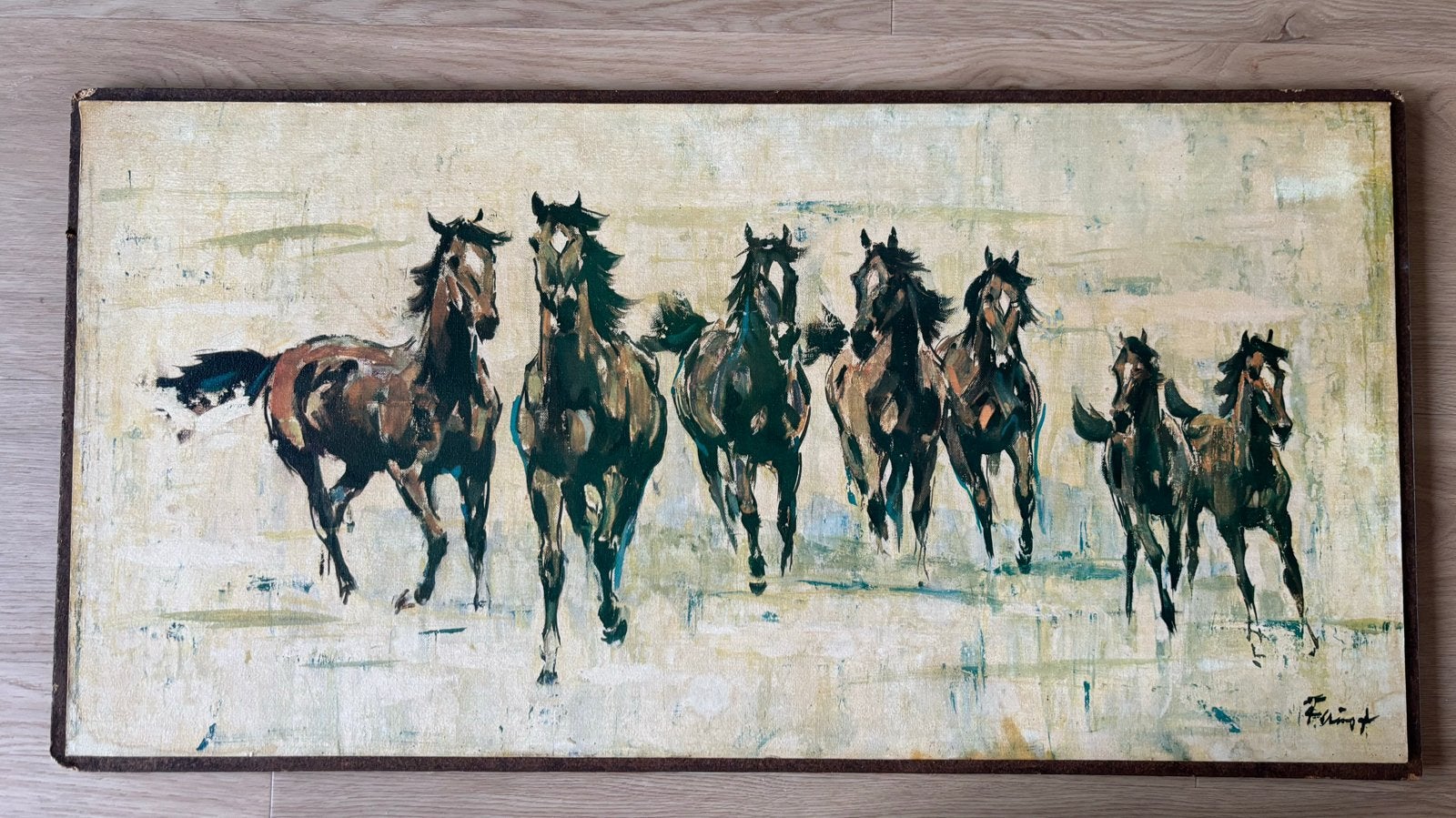 Paarden print, Antiek en Kunst, Kunst | Schilderijen | Klassiek, Ophalen, Dieren, Print, Overige ondergronden