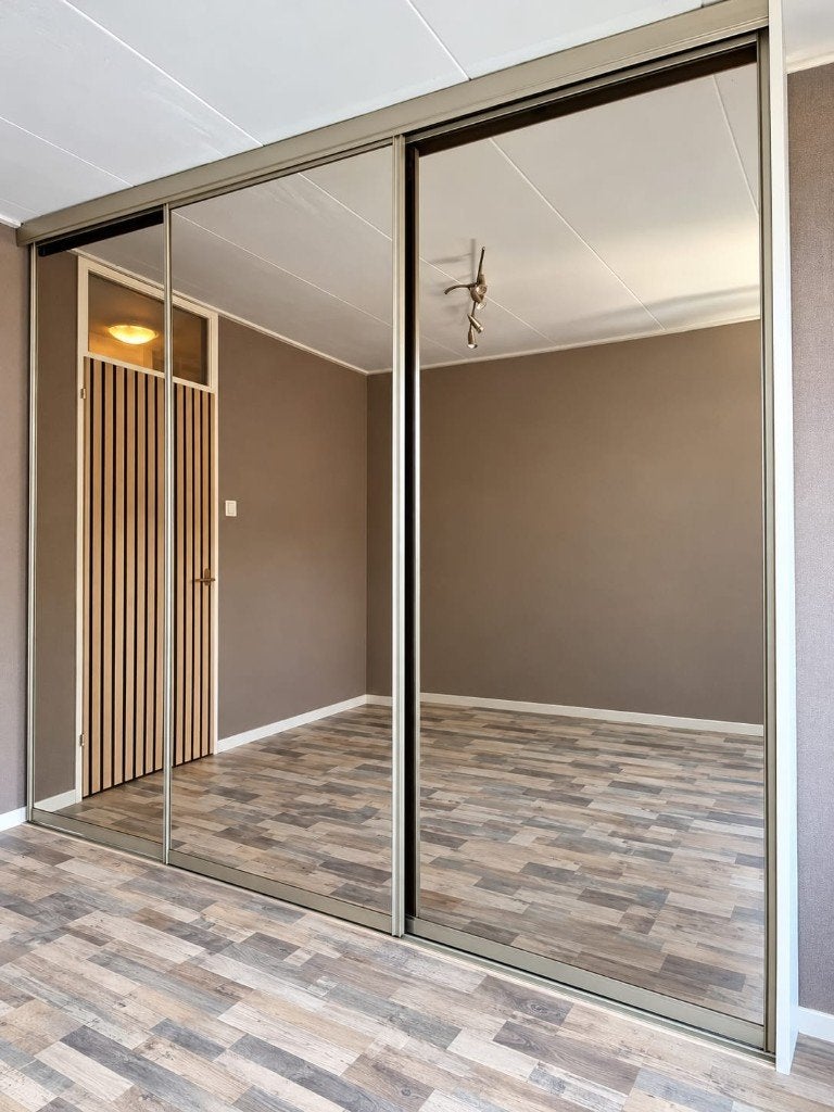 Bronzen kastspiegeldeuren + rails (95 cm breed, 240 cm hoog), Ophalen, Gebruikt, 200 cm of meer, 50 tot 100 cm