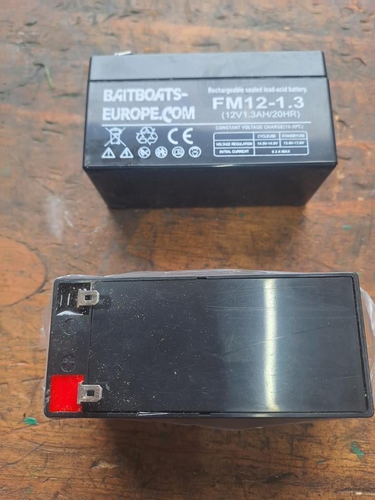Baitboats-Europe FM12-1.3 12V 1.3Ah/20HR accu (2 stuks), Ophalen of Verzenden, Nieuw, Oplaadbaar