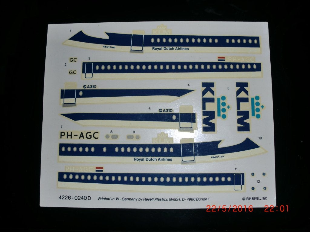 Decals klm airbus 310', Ophalen of Verzenden, Overige typen