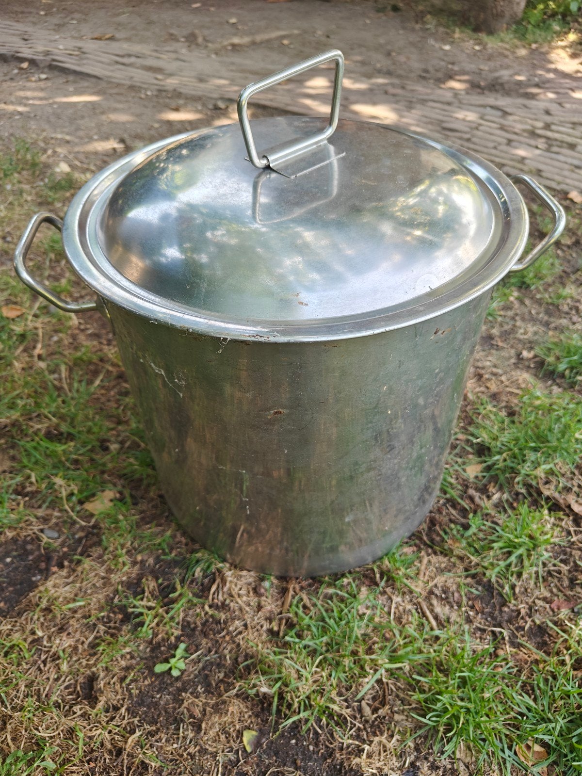 pan 30 hoog met deksel, Huis en Inrichting, Keuken | Potten en Pannen, Ophalen, Gebruikt, Rvs, Kookpan
