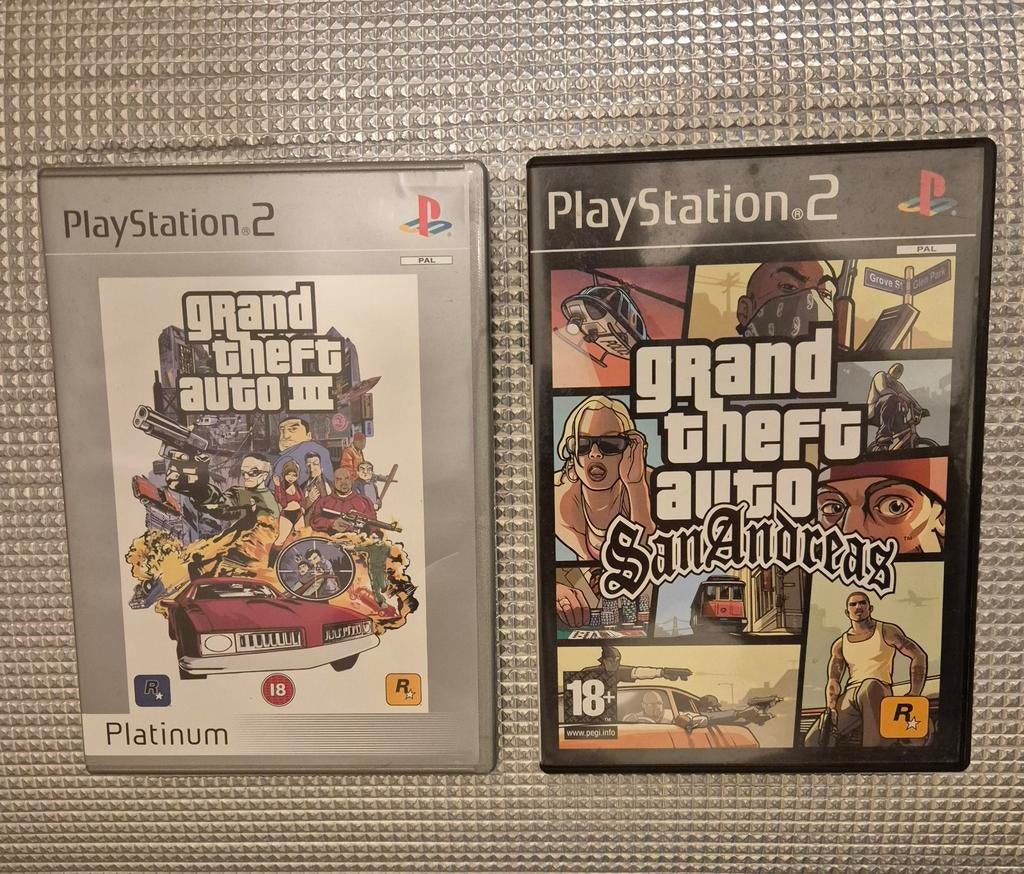 GTA 5 San Andreas & GTA 3 ps2, Spelcomputers en Games, Games | Sony PlayStation 2, Avontuur en Actie, Vanaf 18 jaar, 1 speler