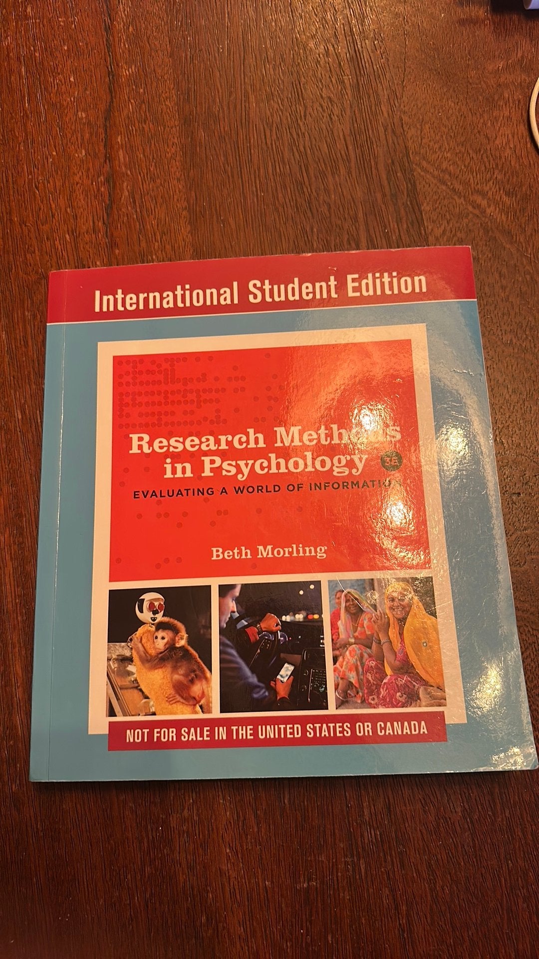 Research Methods in Psychology, Beth Morling, Boeken, Ophalen of Verzenden, Zo goed als nieuw, Overige niveaus, Engels