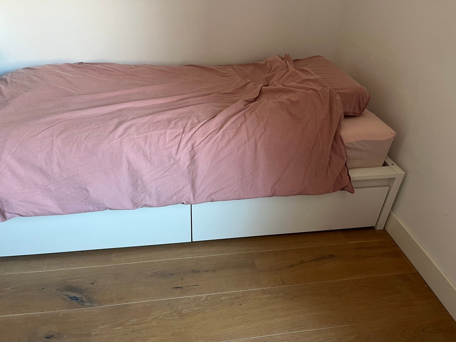 IKEA Malm bed met lades, zo goed als nieuw, Ophalen, 90 cm, Eenpersoons, Wit