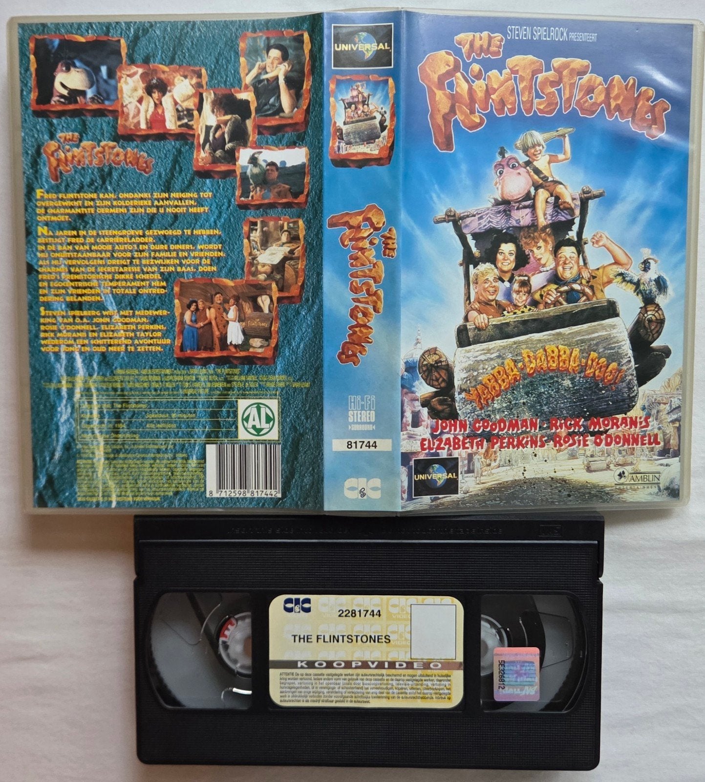 Steven Spielberg The Flinstones VHS Kinderen/Jeugd, Alle leeftijden, Ophalen of Verzenden, Gebruikt