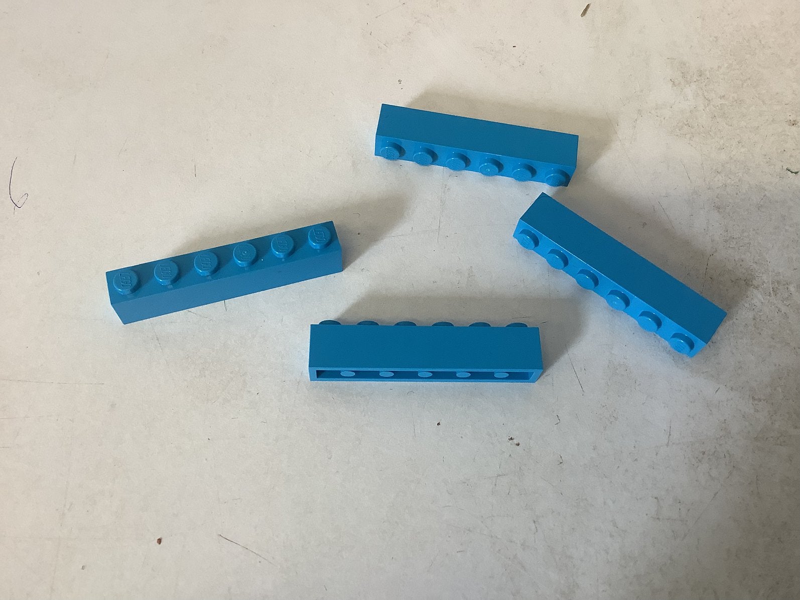 Lego steen 1x6 azuurblauw, Ophalen of Verzenden, Gebruikt, Losse stenen, Lego