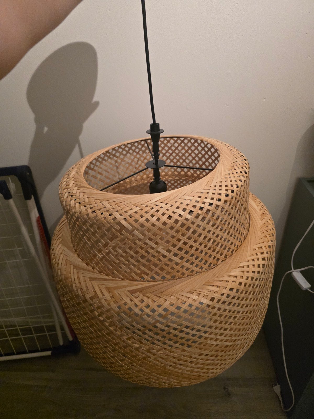 IKEA SINNERLIG Hanglamp bamboe 27cm inclusief lamp, Huis en Inrichting, Ophalen, Nieuw, Natuurlijk materiaal
