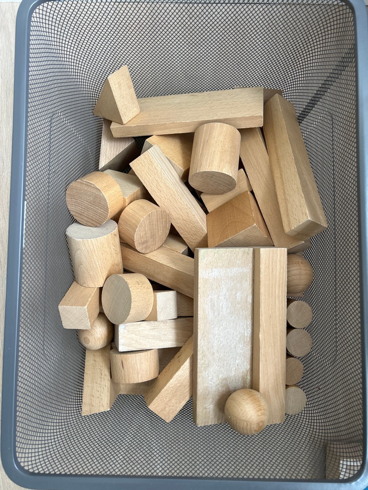 Houten bouwblokken in diverse vormen, Kinderen en Baby's, Speelgoed | Houten speelgoed, Ophalen, Gebruikt, Overige typen