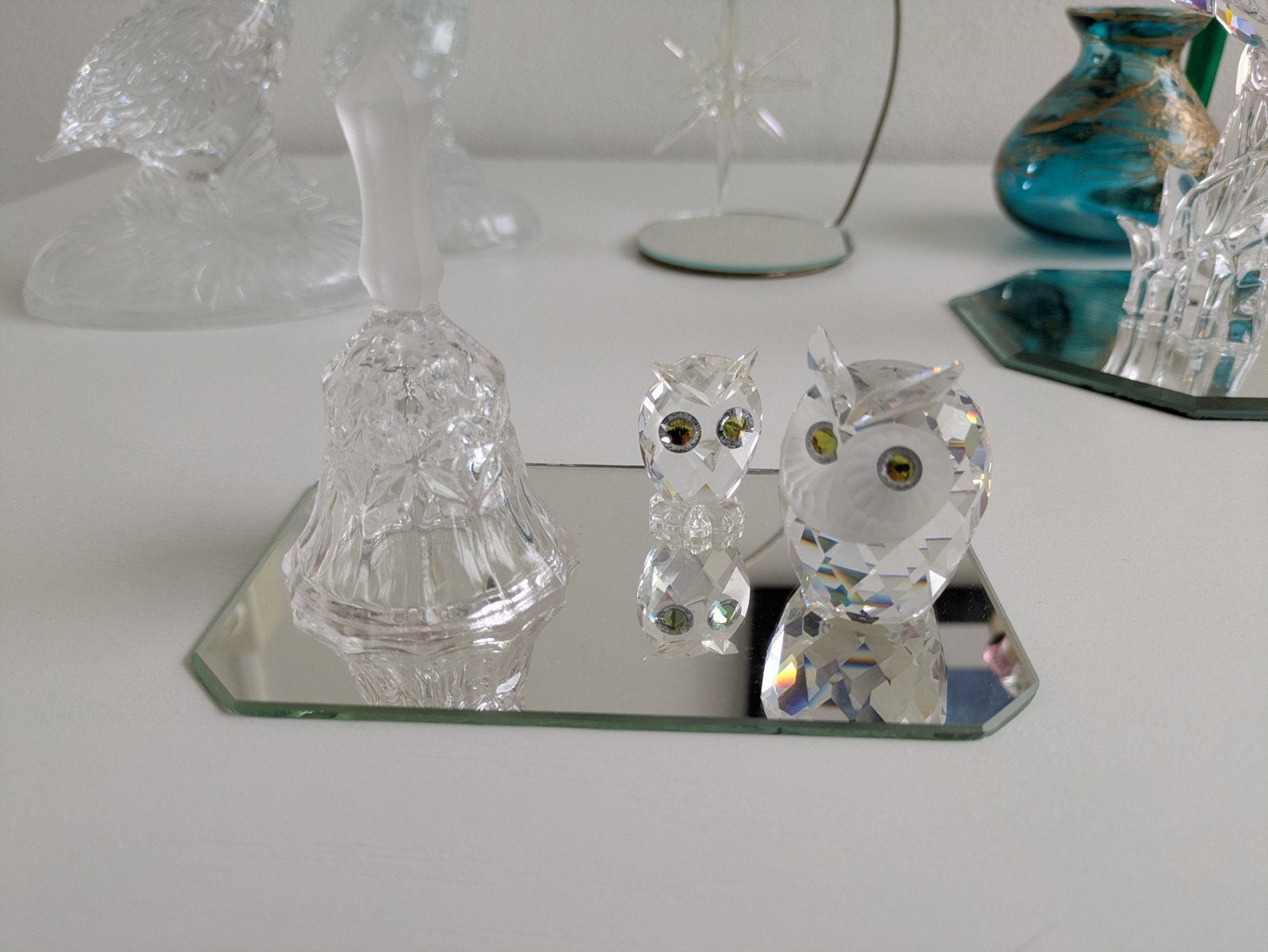 Twee Swarovski uiltjes, 5 en 4 cm hoog, Verzamelen, Ophalen of Verzenden, Zo goed als nieuw, Figuurtje