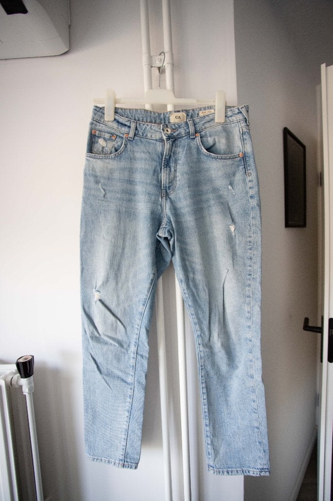 Boyfriend jeans / spijkerbroek C&A maat 38, Blauw, Ophalen of Verzenden, W30 - W32 (confectie 38/40), Gedragen