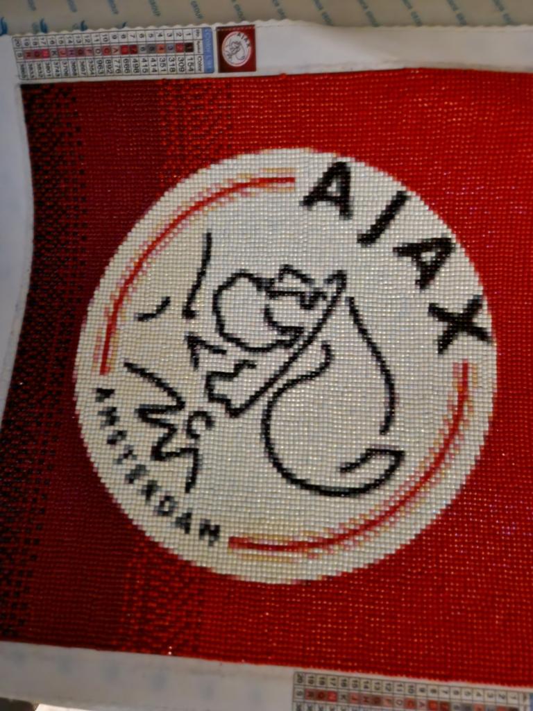 Diamond Painting Ajax Logo - Klaar om in te lijsten, Hobby en Vrije tijd, Knutselen, Diamond painting, Meerkleurig, Ophalen of Verzenden