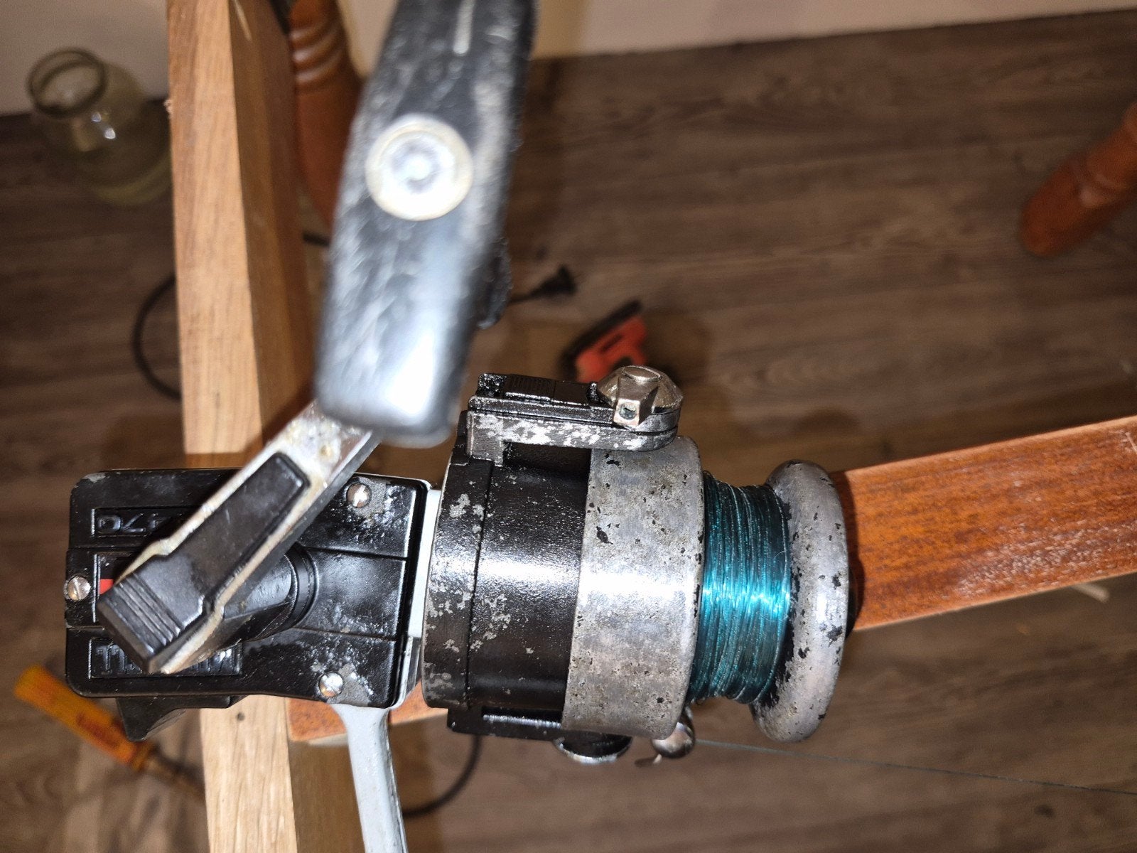 Albatros Volglas Boothengel 300g 2.10m met Mitchell 4470 Mol, Ophalen, Gebruikt, Complete hengel