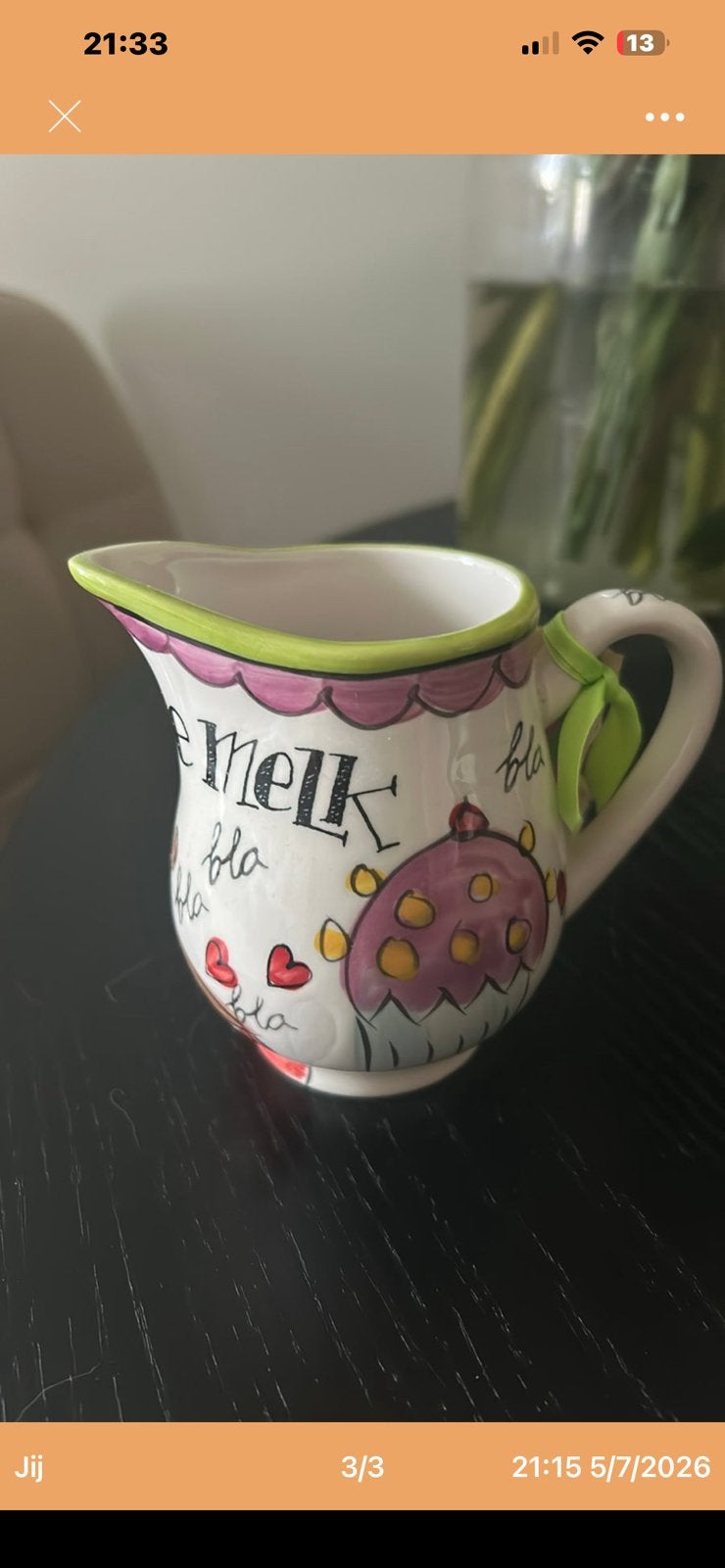 Melk kannetje blond amsterdam, Ophalen of Verzenden, Zo goed als nieuw, Aardewerk, Overige typen