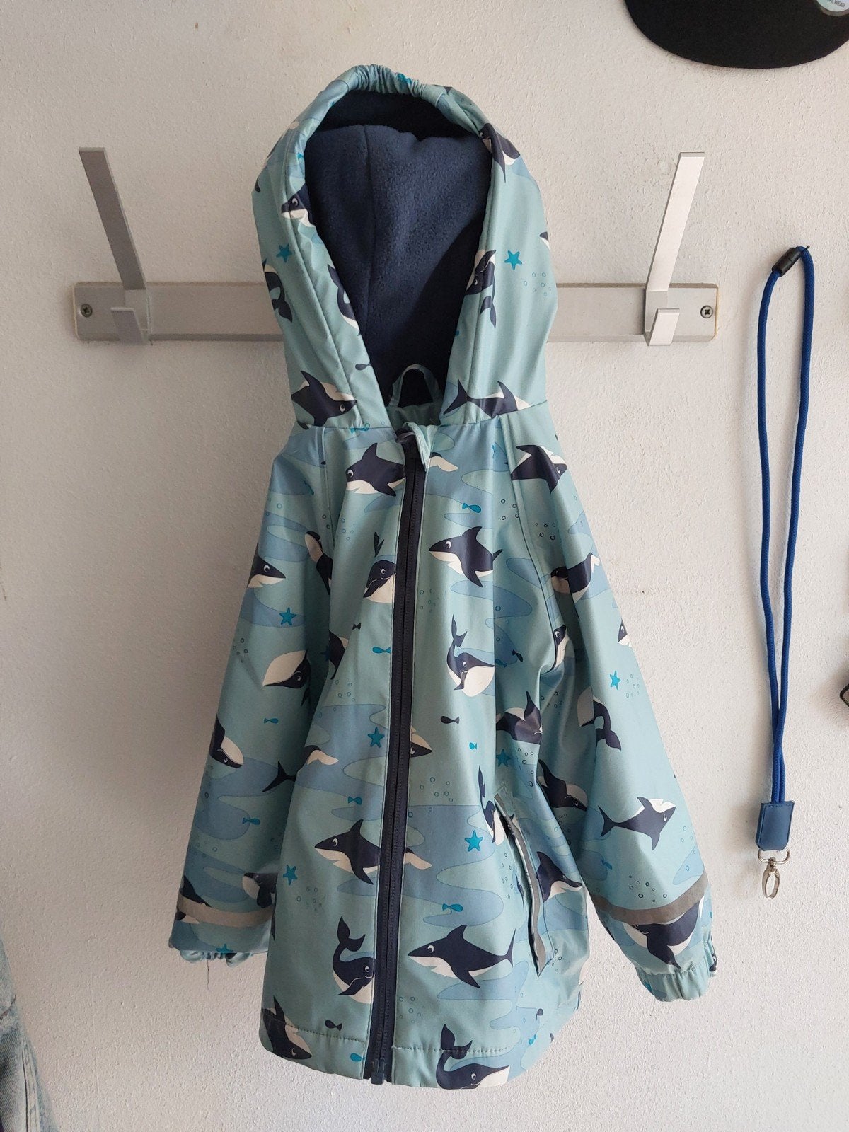 Kinder regenjas maat 86/92 met fleece, Jongetje of Meisje, Ophalen of Verzenden, Zo goed als nieuw, Jasje