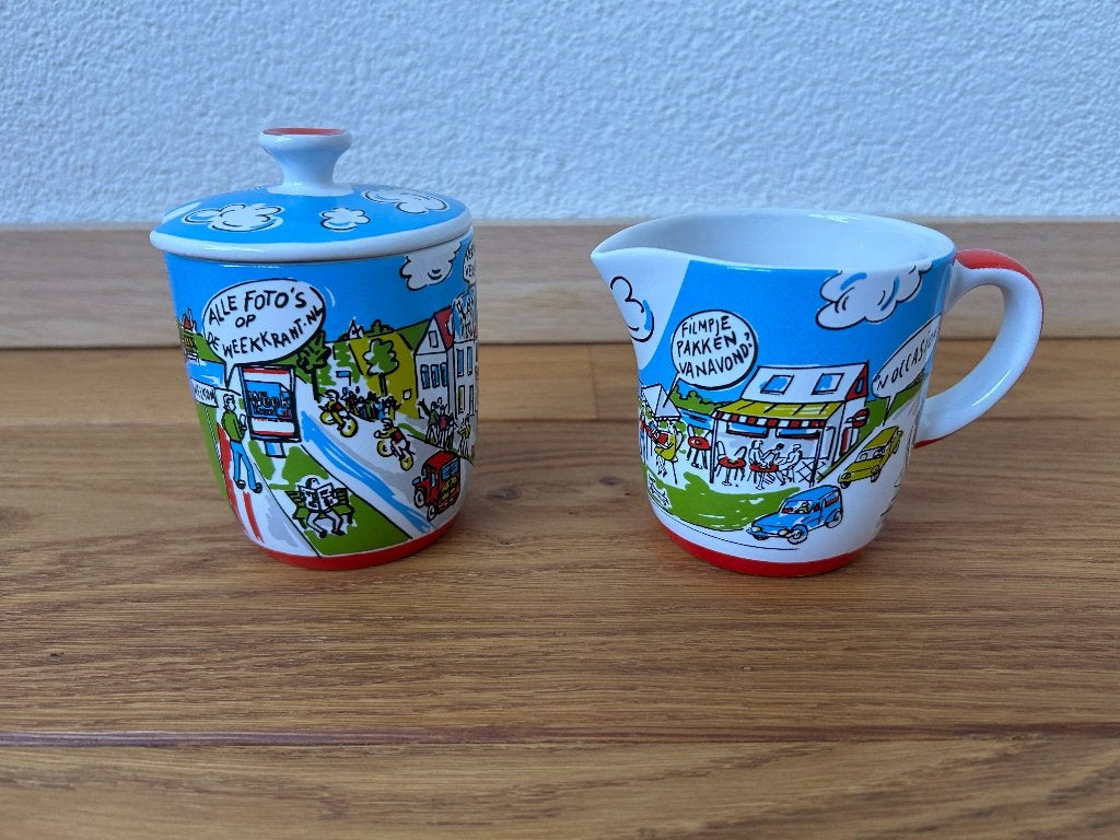 Suikerpot en melkkan relatiegeschenk Wegener, Huis en Inrichting, Overige materialen, Overige typen, Ophalen of Verzenden, Zo goed als nieuw