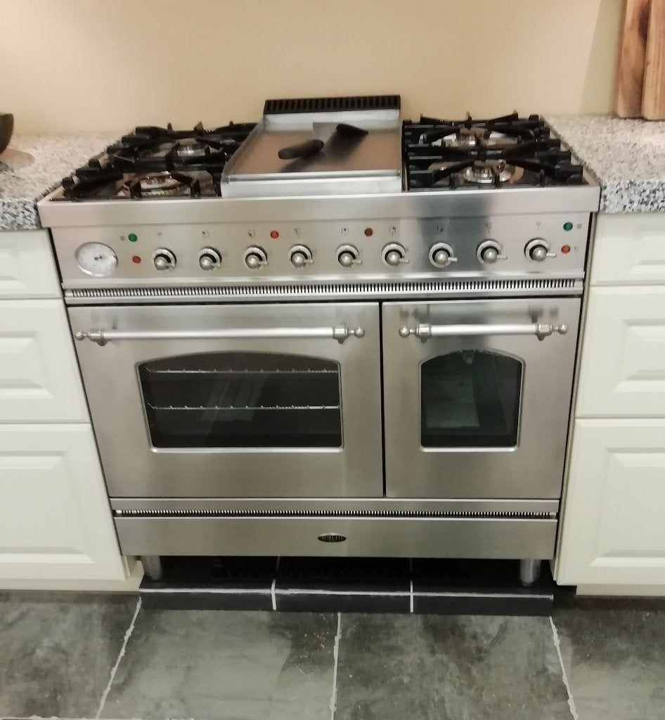 Boretti fornuis 90 cm breed + Frytop nu met 90% korting, Ophalen, Gebruikt, 60 cm of meer, Gas