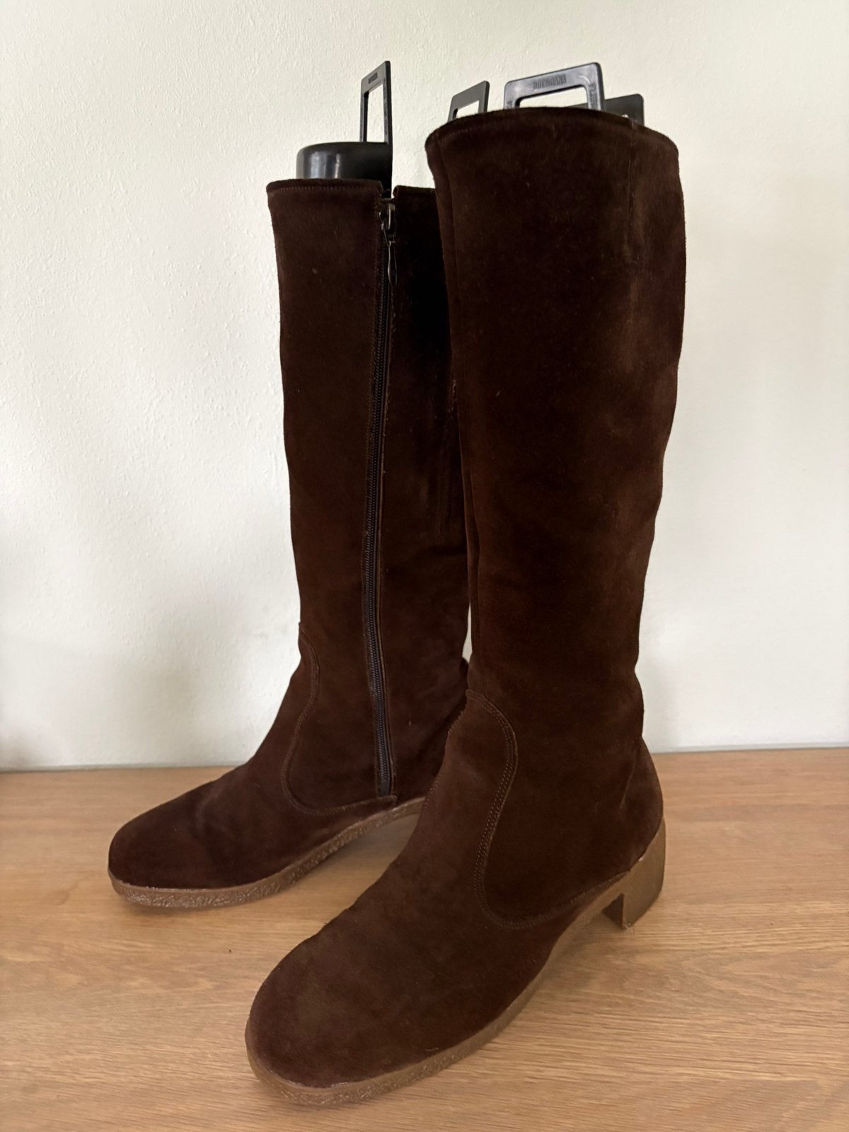 Vintage Morlands laarzen mt 40,5-41 schapenvacht, Hoge laarzen, Bruin, Verzenden, Zo goed als nieuw