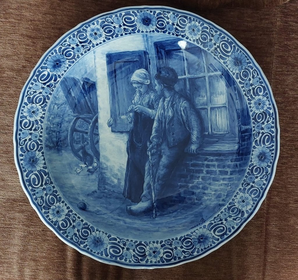 Delft Blauw Wandbord Porceleyne Fles, Antiek en Kunst, Ophalen of Verzenden