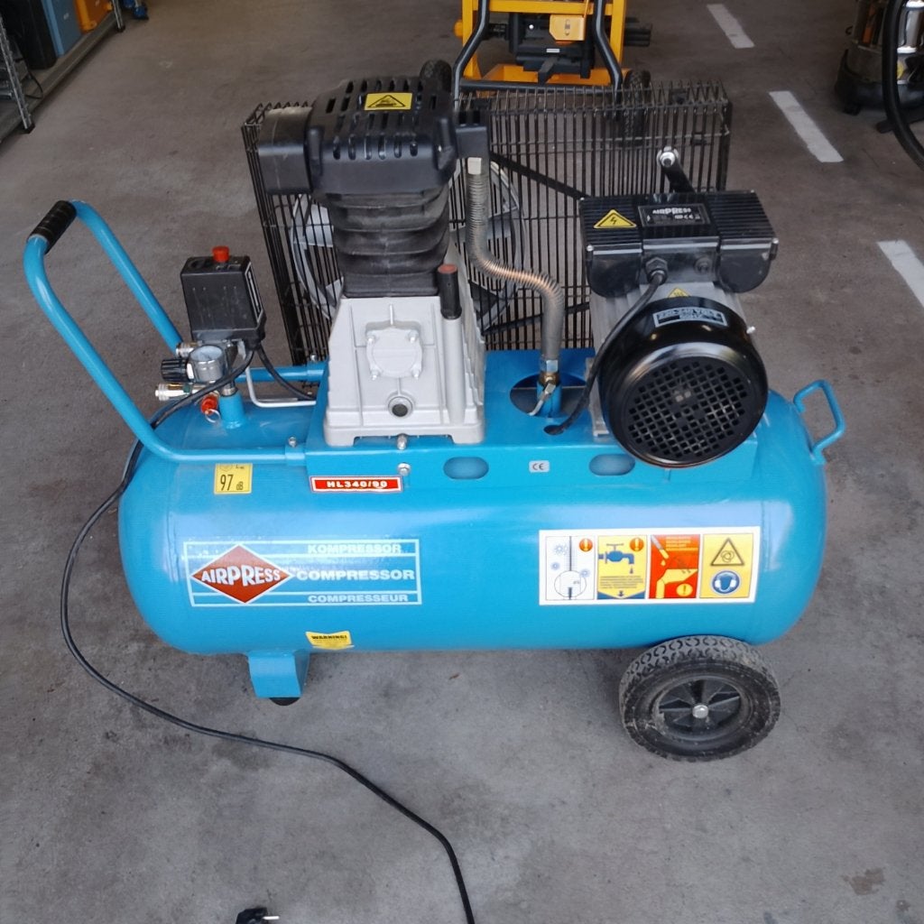 Olie gesmeerde compressor - AIRPRESS - 90 Ltr. tankinhoud, Ophalen, Zo goed als nieuw, 200 tot 400 liter/min, Mobiel
