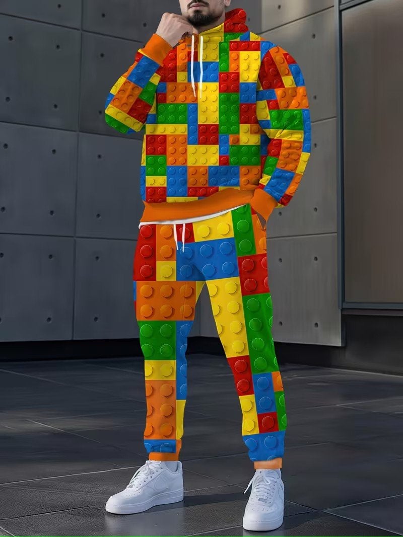 Legoblokken Hoodie, broek en pet- Carnaval of feestje, Ophalen of Verzenden, Nieuw