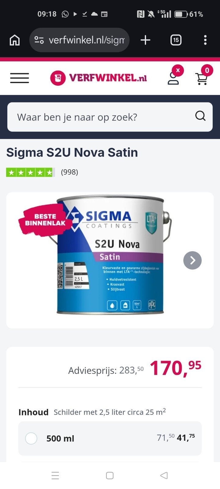 Sigma Sul2U Nova Satin gitzwart, Ophalen