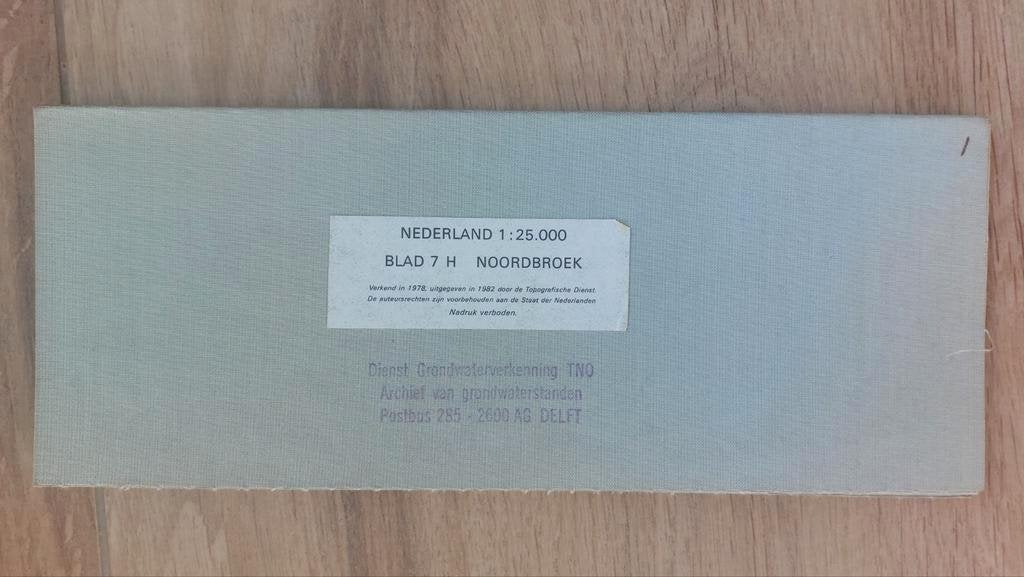 7H Noordbroek Siddeburen Zuidbroek Scheemda Stafkaart 1982, Topografische Dienst Nederland, Ophalen of Verzenden, 1800 tot 2000