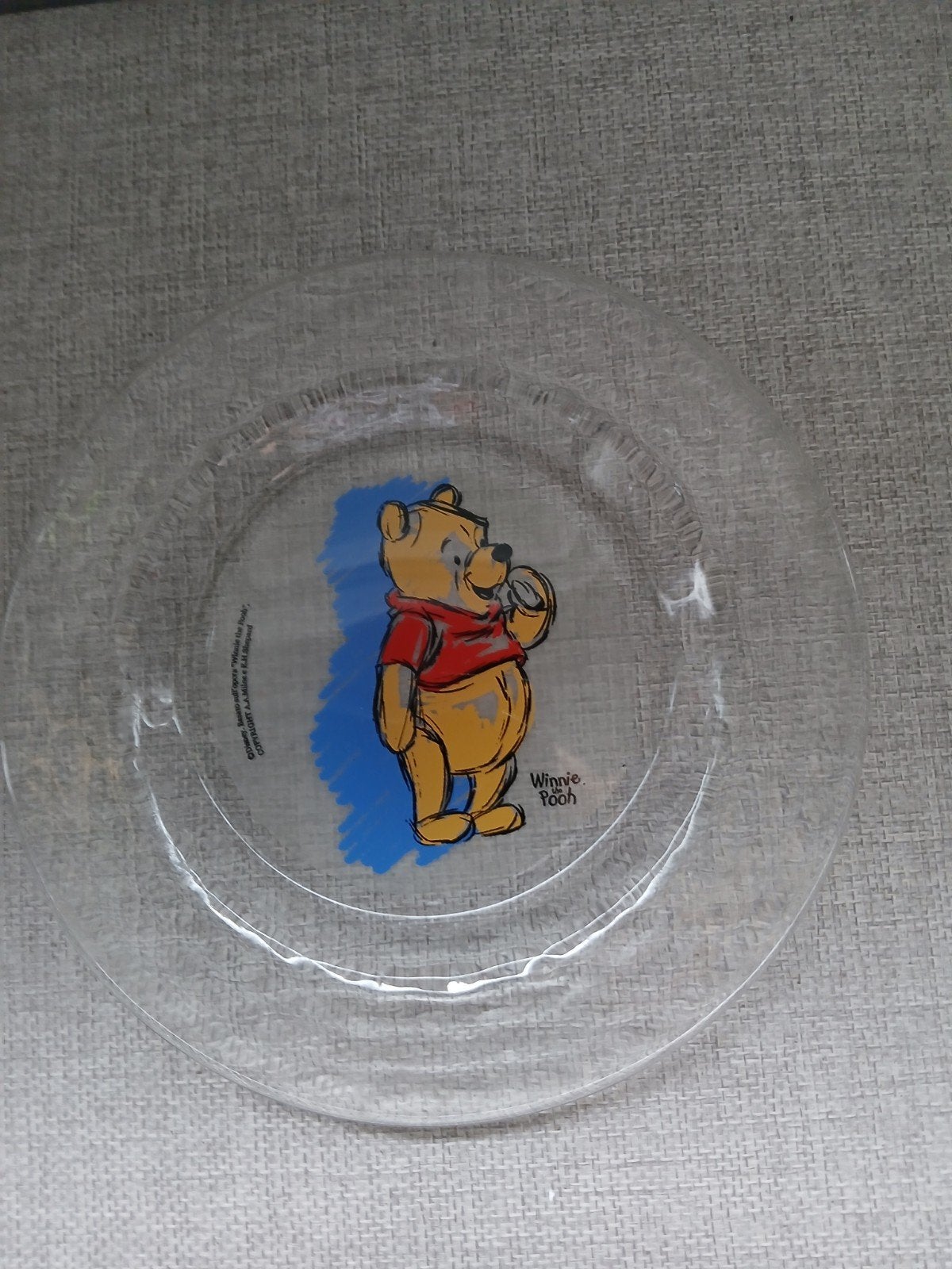 Disney Winnie de Poeh bordje - Glas, Ophalen of Verzenden