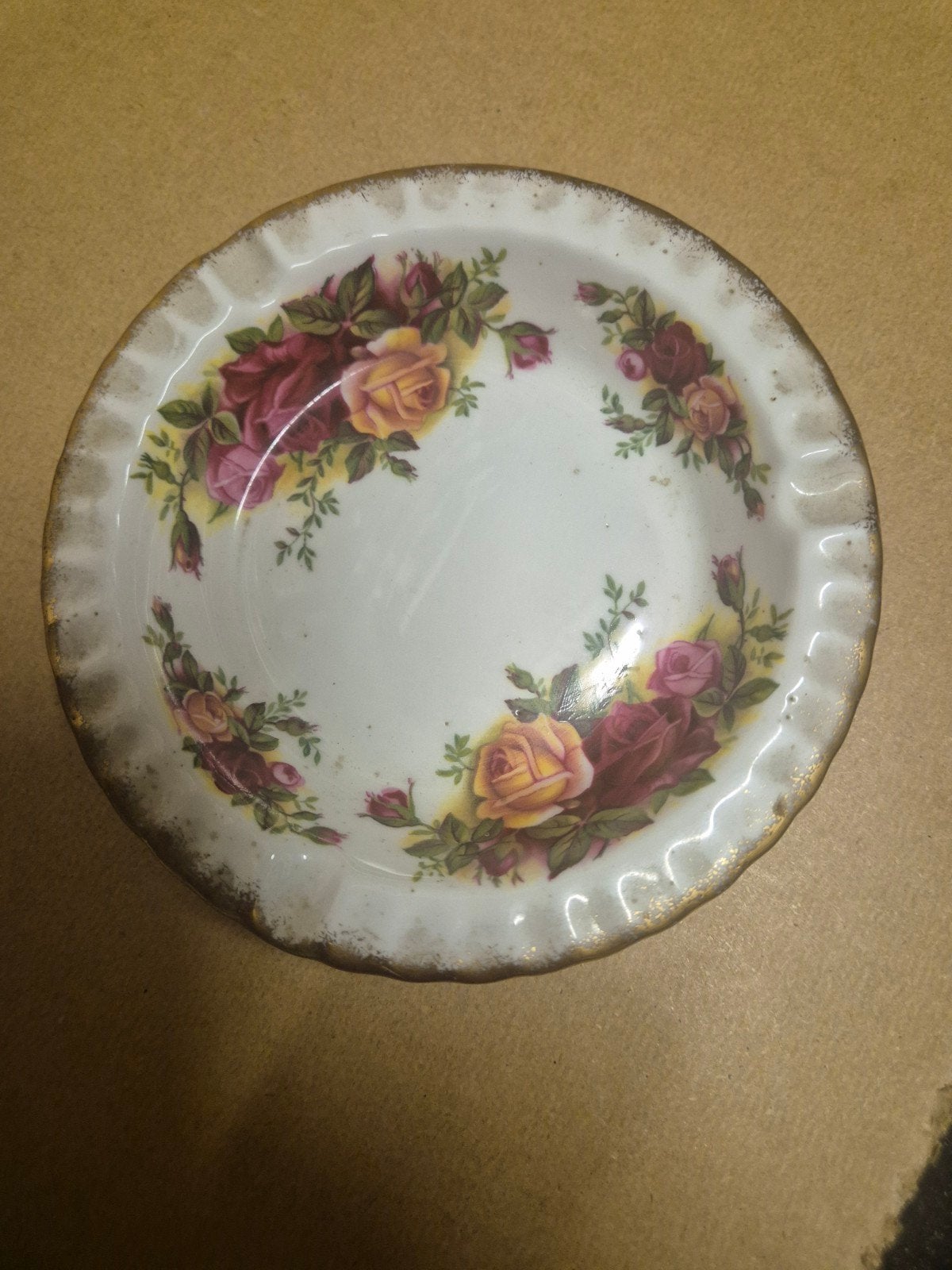 Asbak old country roses porselein, Ophalen of Verzenden, Zo goed als nieuw, Porselein, Overige typen