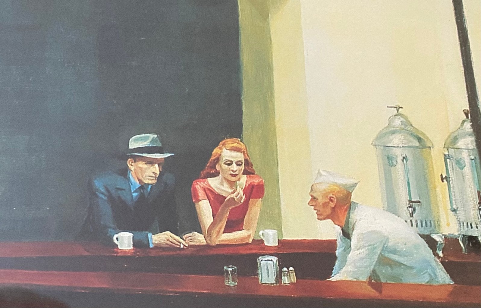 Art-print Edward Hopper schilderij Night Hawks, Minder dan 50 cm, Gebruikt, Onbekend, Ophalen of Verzenden