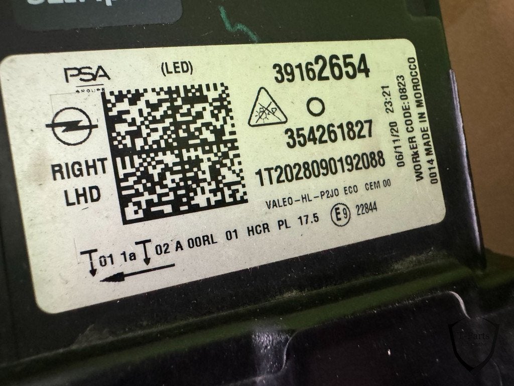 opel corsa F koplamp rechts lamp 39162654, Gebruikt, Opel Automobile GmbH, Ophalen of Verzenden, Kontakt@opel-infoservice.de