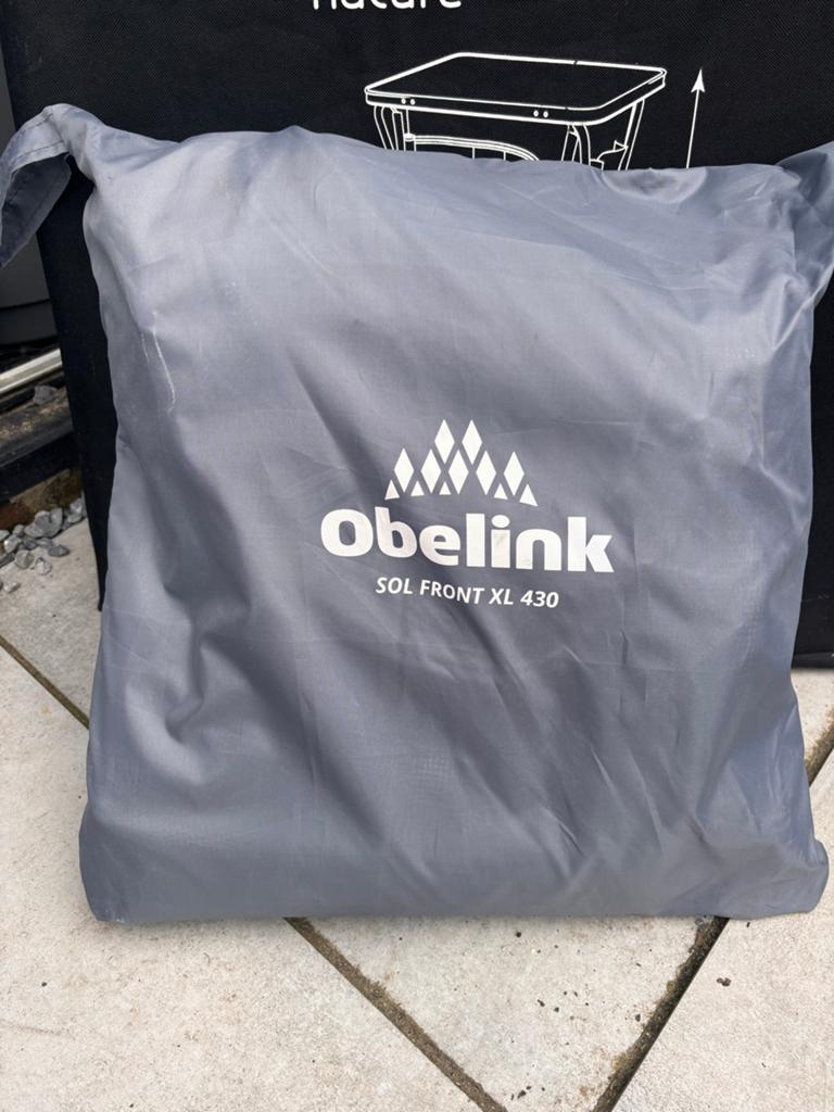 Obelink Sol Front XL Deluxe 430 gaaswand voor luifel, Caravans en Kamperen, Tentaccessoires, Zo goed als nieuw, Ophalen