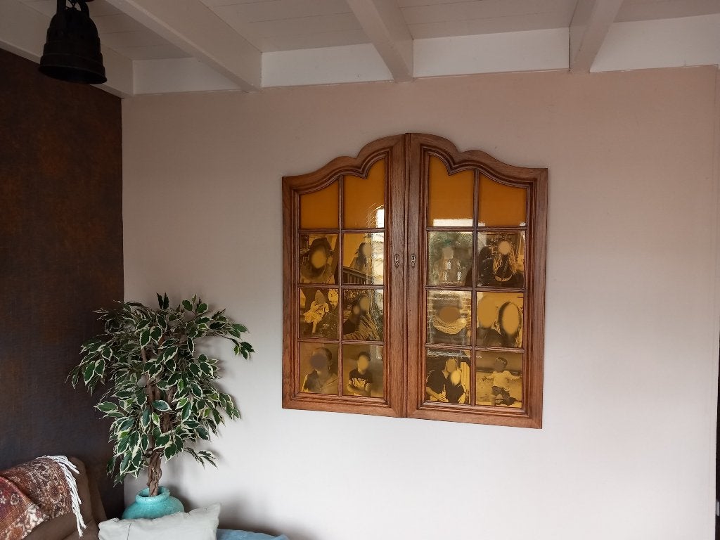 Vitrine kastdeuren fotolijst, Doe-het-zelf en Verbouw, Deuren en Horren, Gebruikt, Overige typen, Minder dan 200 cm, Glas