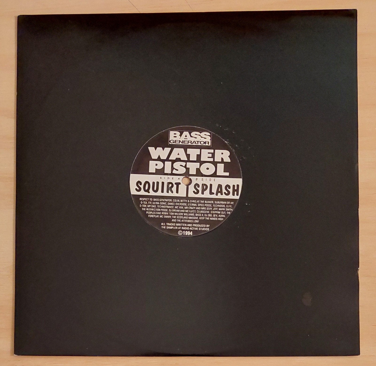 Bass Generator - Water Pistol / Squirt Splash (1994), Hardcore, Ophalen of Verzenden, Zo goed als nieuw, EP