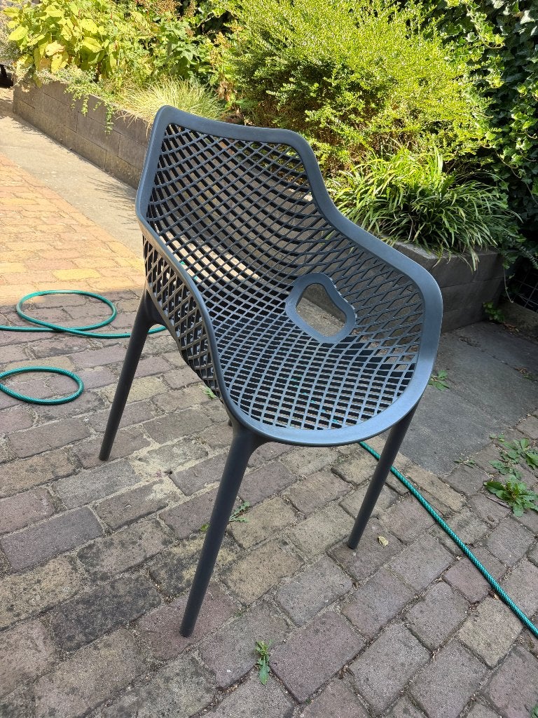 4x Design tuinstoelen – gerecycled kunststof, Ophalen, Zo goed als nieuw, Kunststof, Stapelbaar