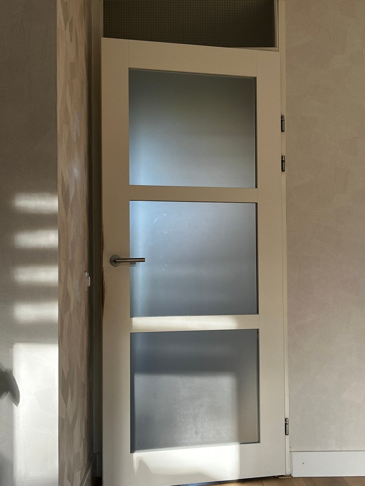 Binnendeur met matglas en deurbeslag, Ophalen, Gebruikt, 80 tot 100 cm, Binnendeur