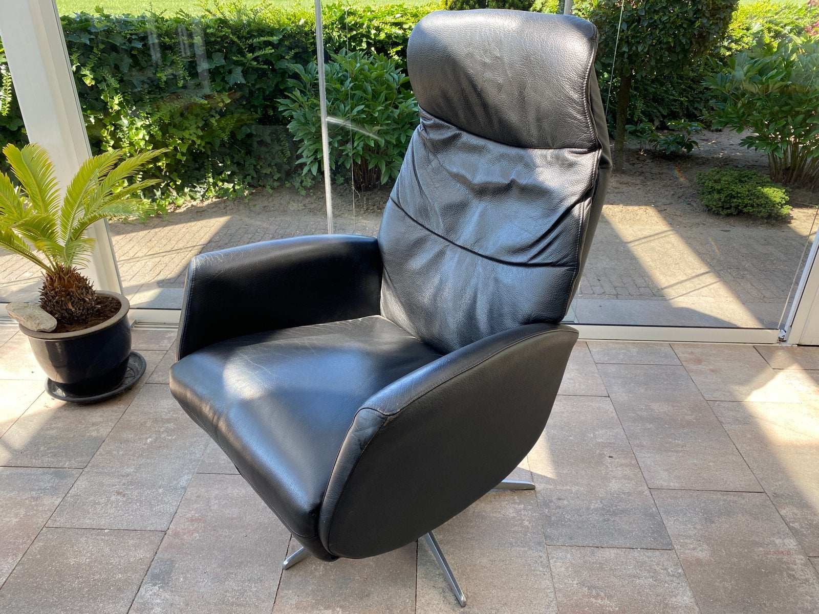 2x Draai fauteuil relaxfauteuil, vol leder, europa kwaliteit, Ophalen, Gebruikt, Minder dan 75 cm, Leer