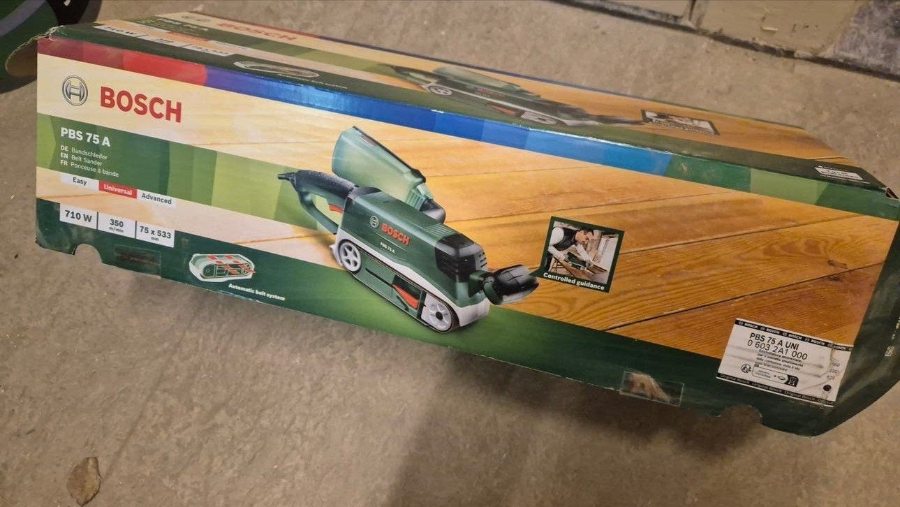 Bosch PBS 75A Schuurmachine zgan, Ophalen of Verzenden, Zo goed als nieuw, 600 tot 1200 watt, Bandschuurmachine