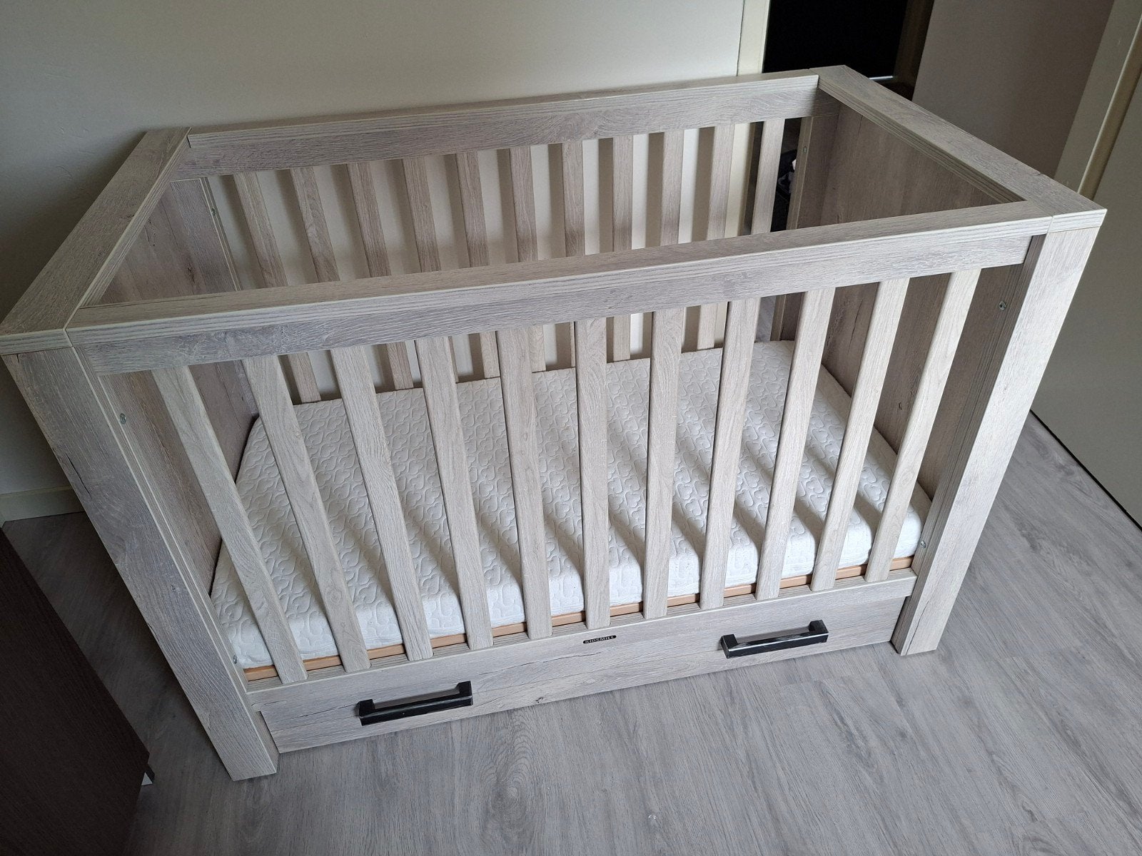 Ledikant Kidsmill Sem Nautic Grey met lade, Ophalen
