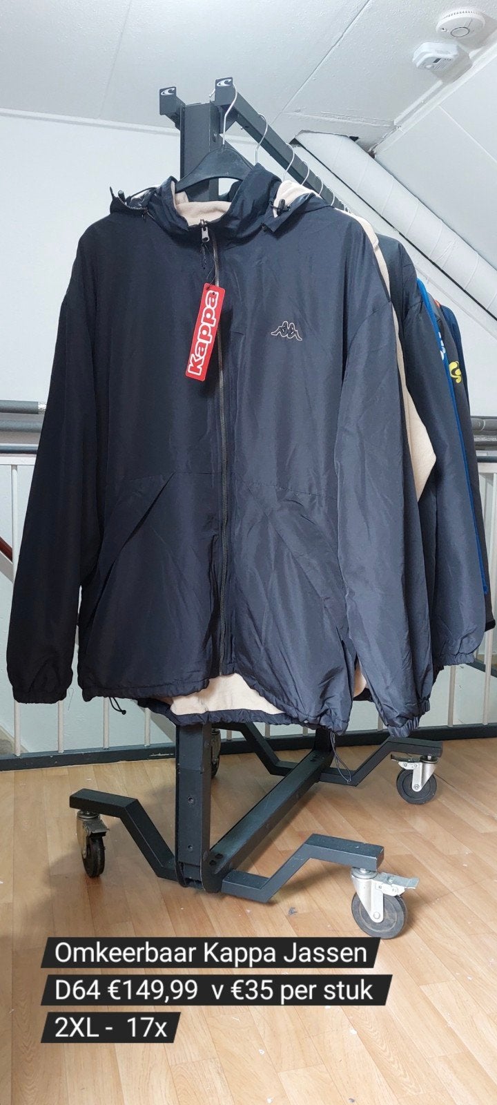 Partij Merkkleding Omkeerbaar Kappa Jassen "2XL" Te Koop !, Kleding | Heren, Ophalen of Verzenden, Nieuw