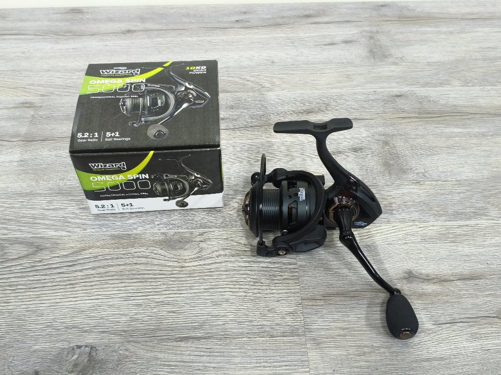 NIEUW Wizard Omega Spin 5000 FD Molen 6-Lagers Alu Spoel, Watersport en Boten, Ophalen of Verzenden, Nieuw, Molen