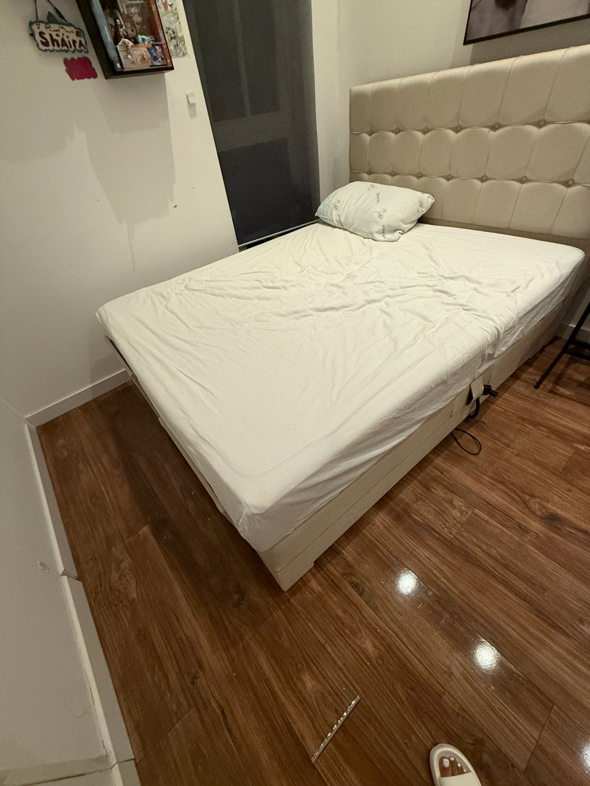 Elektrische boxspring, Ophalen, Zie foto, Beige, Tweepersoons