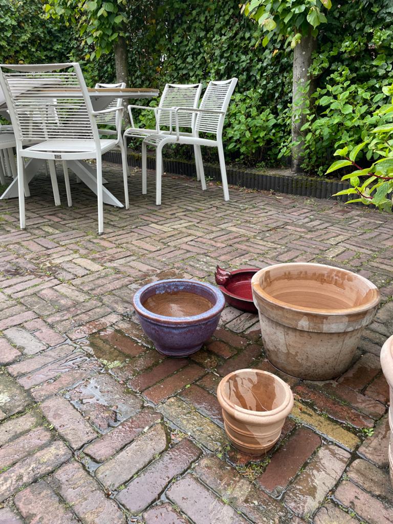 Diverse bloempotten voor binnen en buiten, Tuin en Terras, Bloempotten, Gebruikt, Terracotta, Binnen, Minder dan 40 cm, 25 tot 40 cm