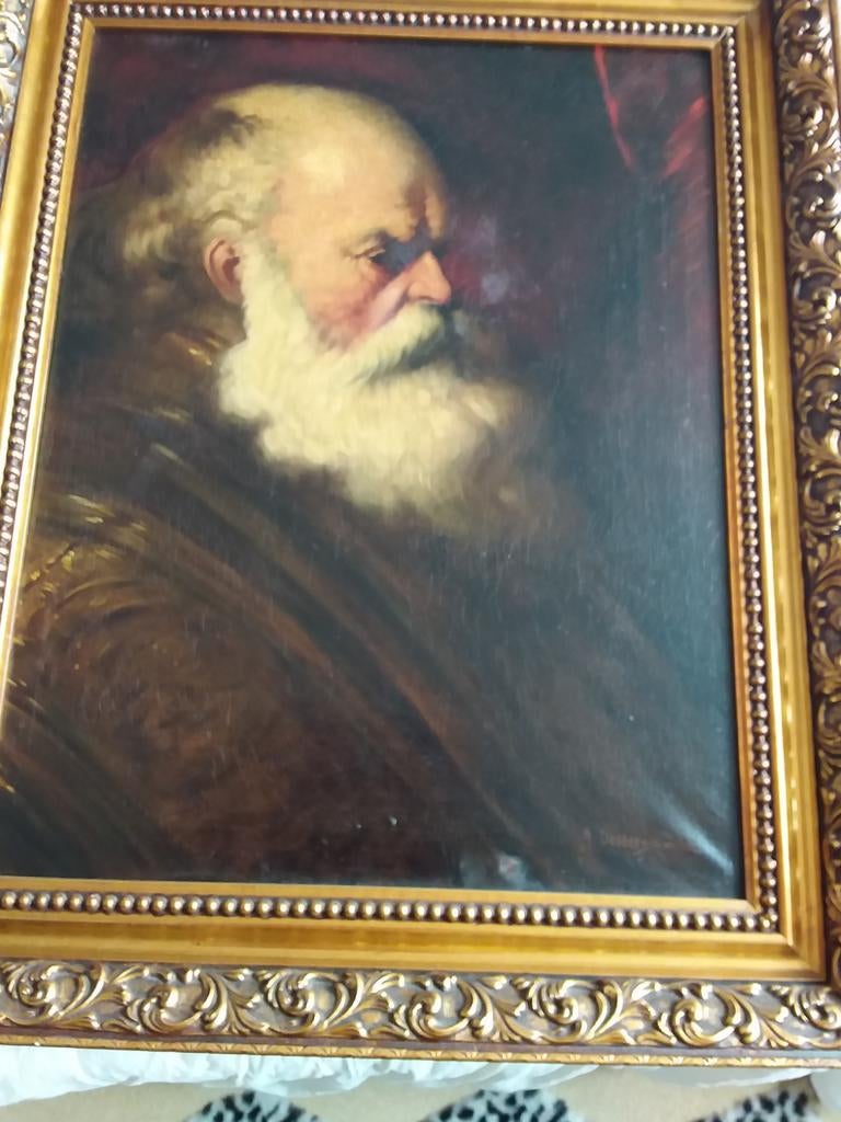 Antiek Schilderij: Portret van een Oude Man met Baard, Antiek en Kunst, Kunst | Schilderijen | Klassiek, Ophalen