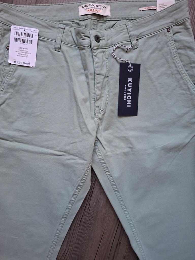 KUYICHI Dexter chino W33 L34, Ophalen of Verzenden, Nieuw, Maat 48/50 (M), Kuyichi