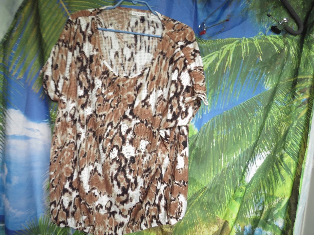 zwart  bruin beige animal shirt met strass mt EEL So Soire, Kleding | Dames, So Soire, Meerkleurig, Gedragen, Shirt of Top